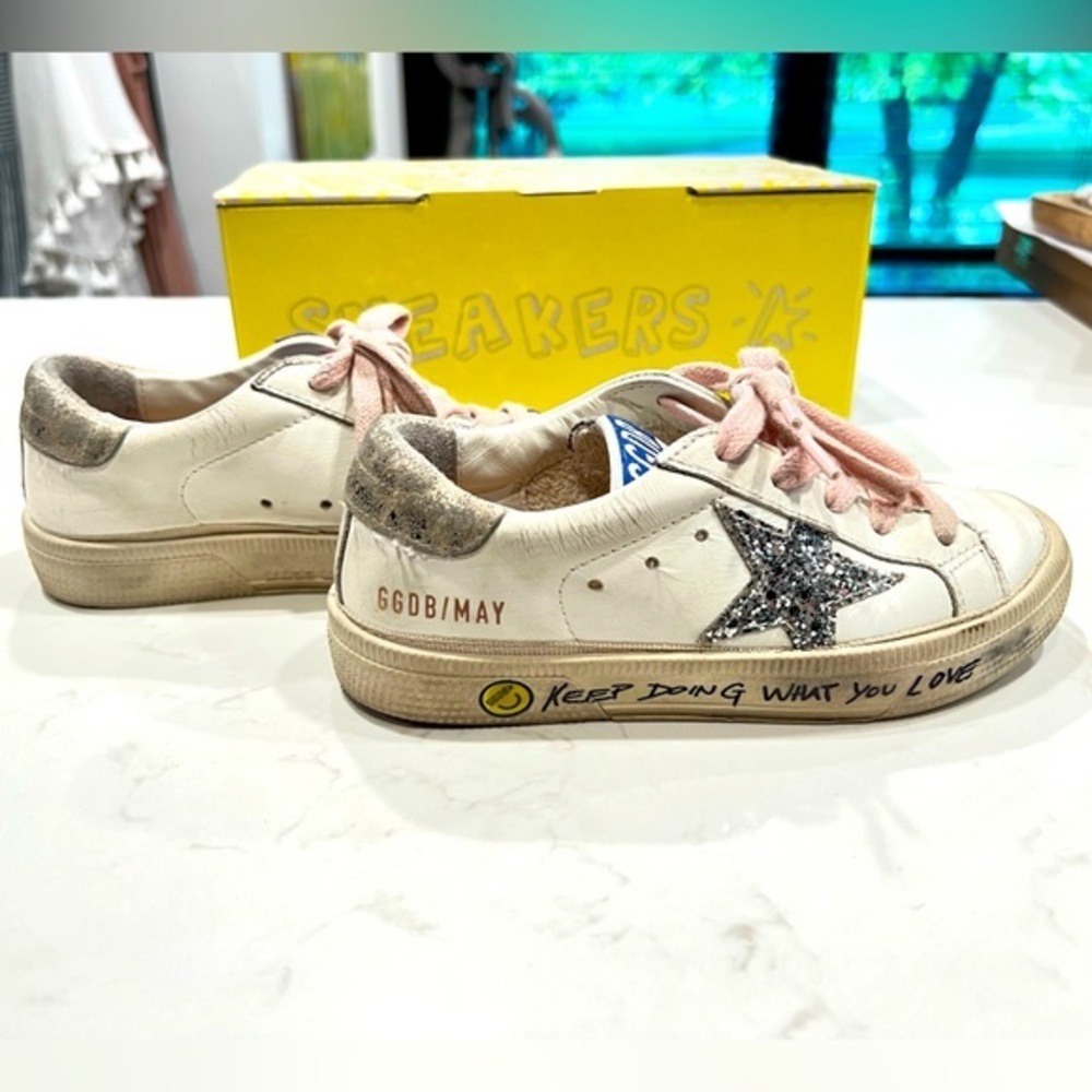 Golden goose May leather upper Glitter Star Leopard girl shoe